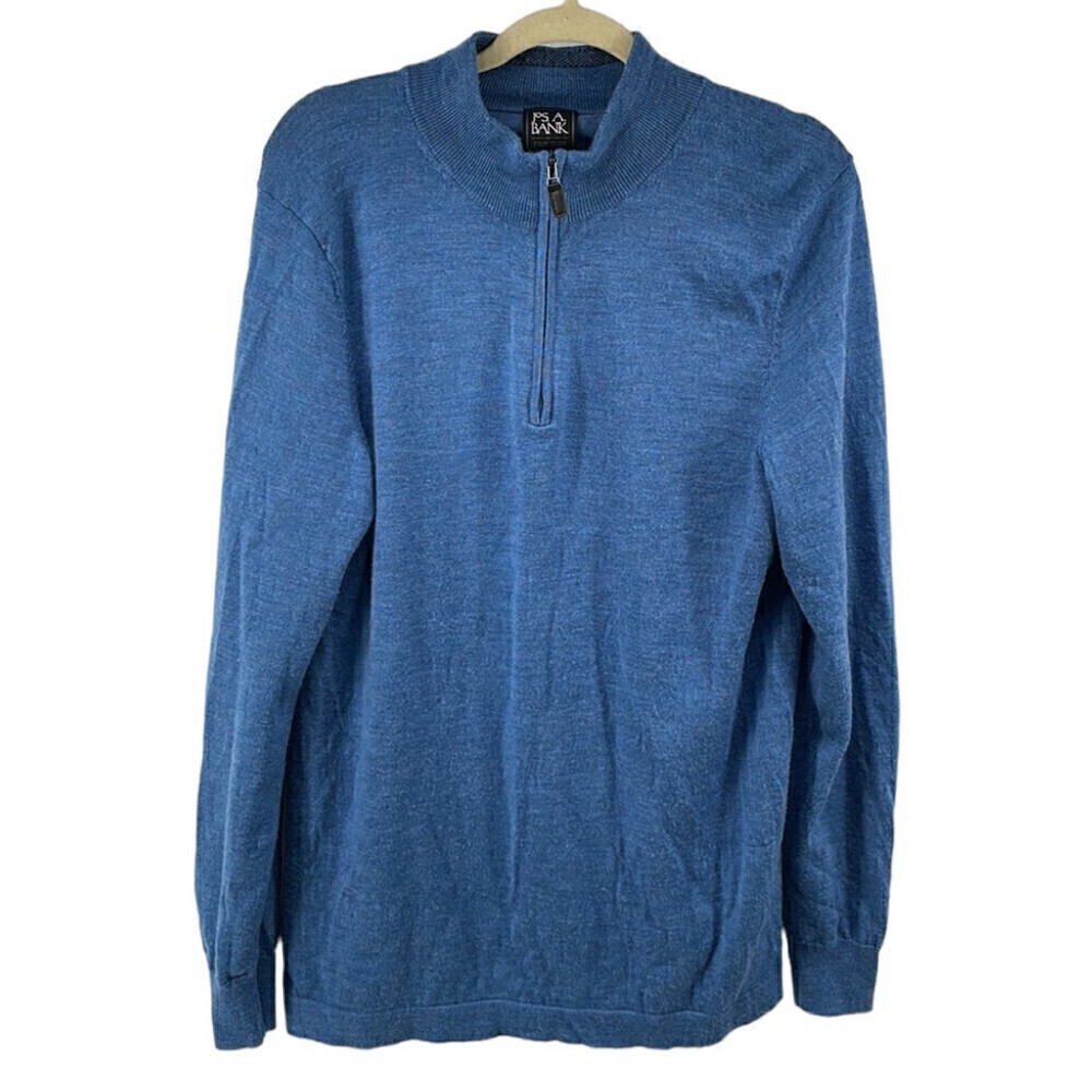 Jos. A Bank merino wool sweater Light weight Collection Modern Fit 1/4 Zip sz xl